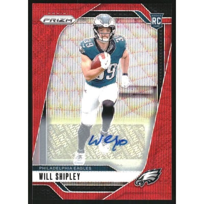 2024 Panini Prizm Autographs Prizms Red Wave #397 Will Shipley