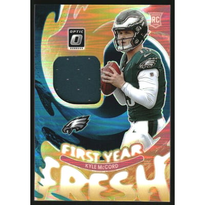 2025 Donruss Optic First Year Fresh Jerseys Neon Blue #12 Kyle McCord