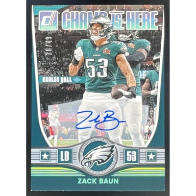 2025 Panini Donruss Champ is Here Autographs #CIH-ZBN Zack Baun Auto /49
