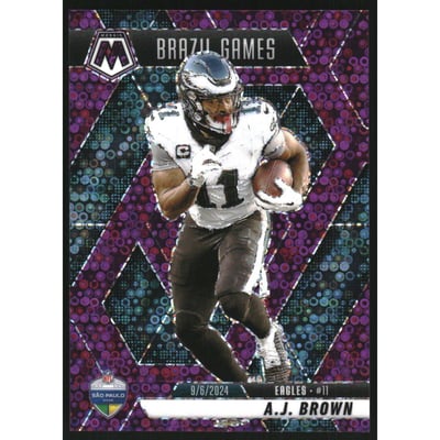 2025 Panini Mosaic Mosaic No Huddle Purple #266 A.J. Brown IG