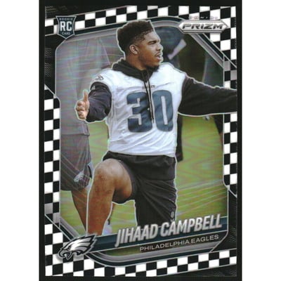 2025 Panini Prizm Prizms Black and White Checker #334 Jihaad Campbell