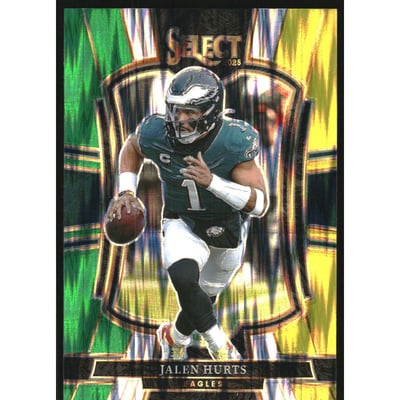 2025 Select Prizm Green and Yellow Shock #190 Jalen Hurts