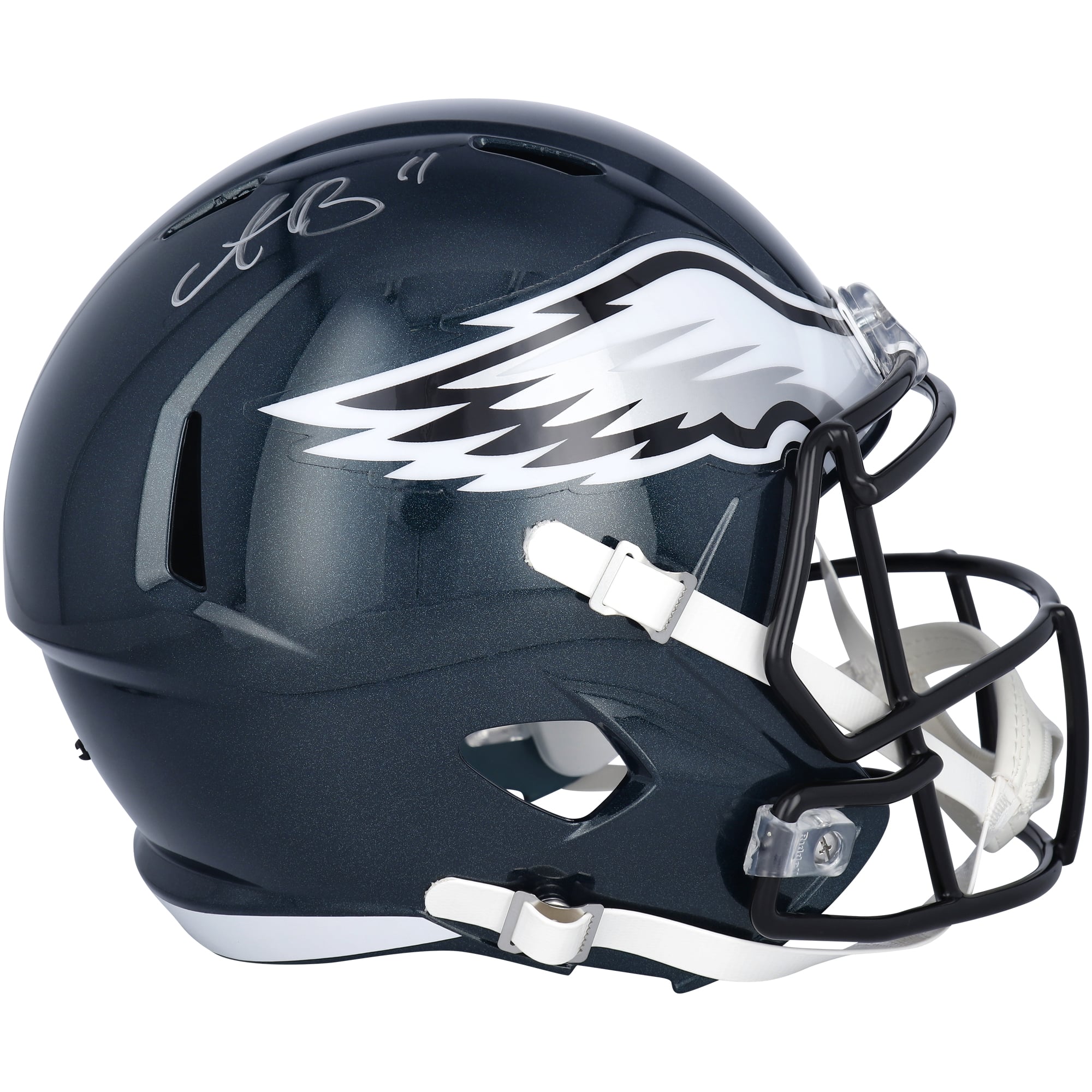 Casque réplique Riddell Speed ​​autographié par A.J. Brown des Eagles de Philadelphie