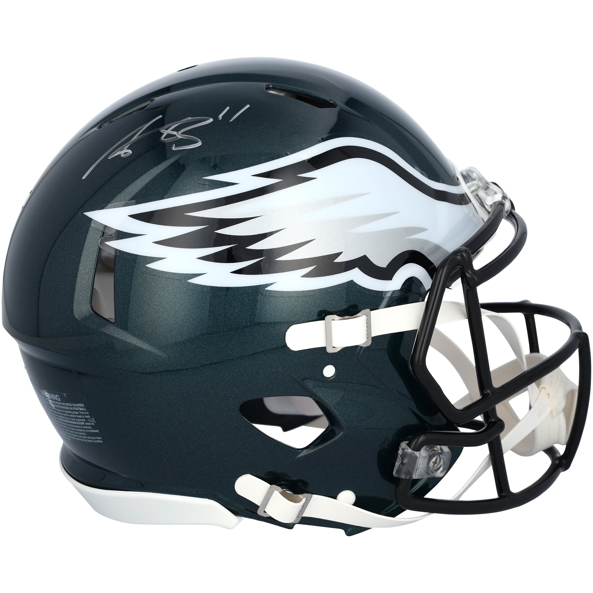 Casque Riddell authentique dédicacé par A.J. Brown des Philadelphia Eagles pour le Super Bowl LIX Champions Speed