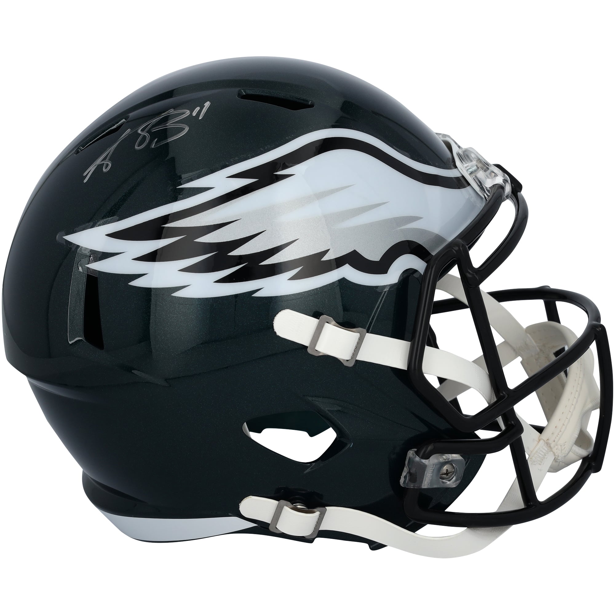 A.J. Brown Philadelphia Eagles Autographed Riddell Super Bowl LIX Champions Speed Replica Helmet
