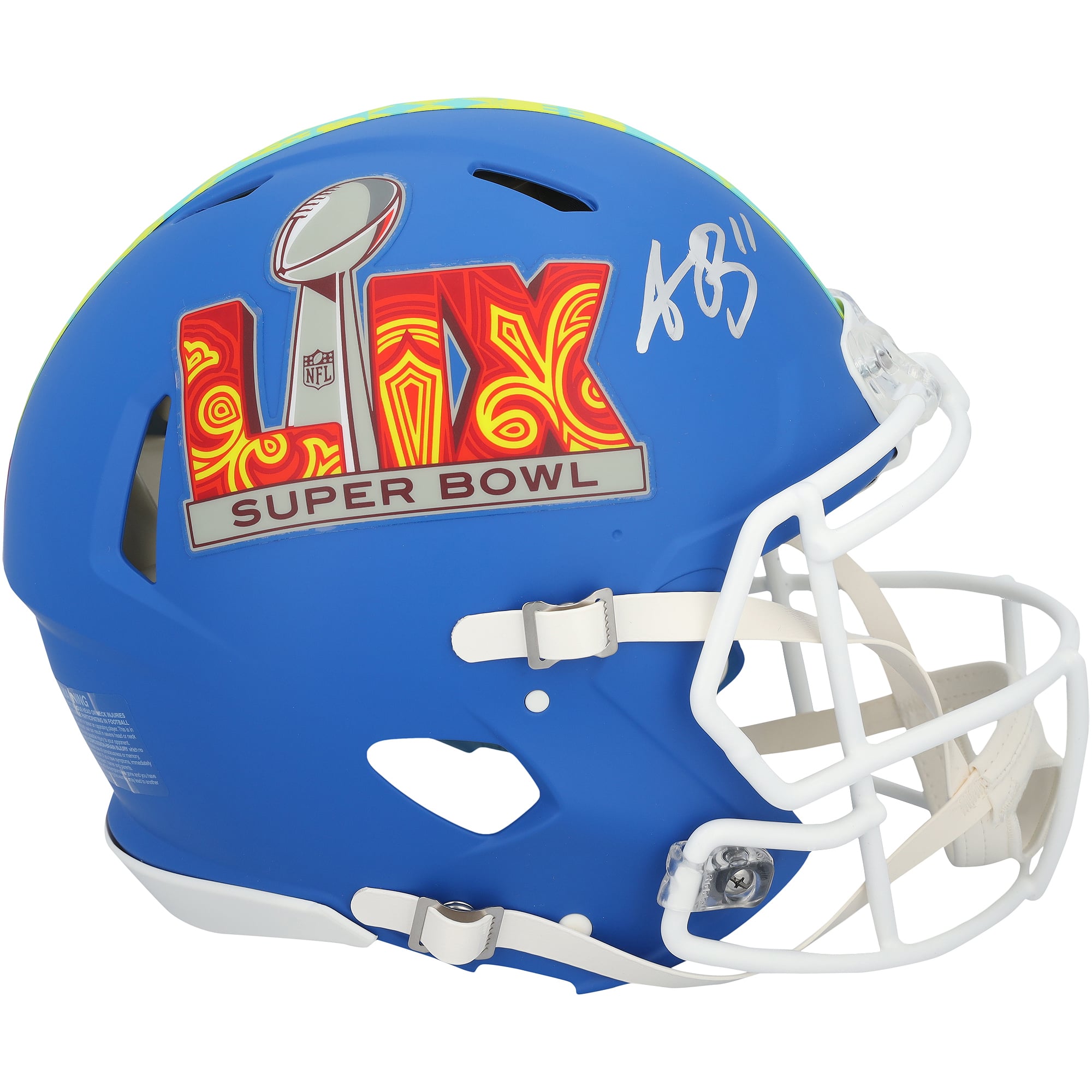 Casque Riddell authentique Super Bowl LIX Event Speed autographié par A.J. Brown des Eagles de Philadelphie