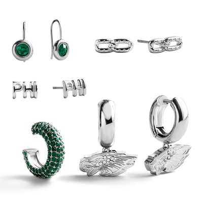 BaubleBar Philadelphia Eagles Mixed Earring Set
