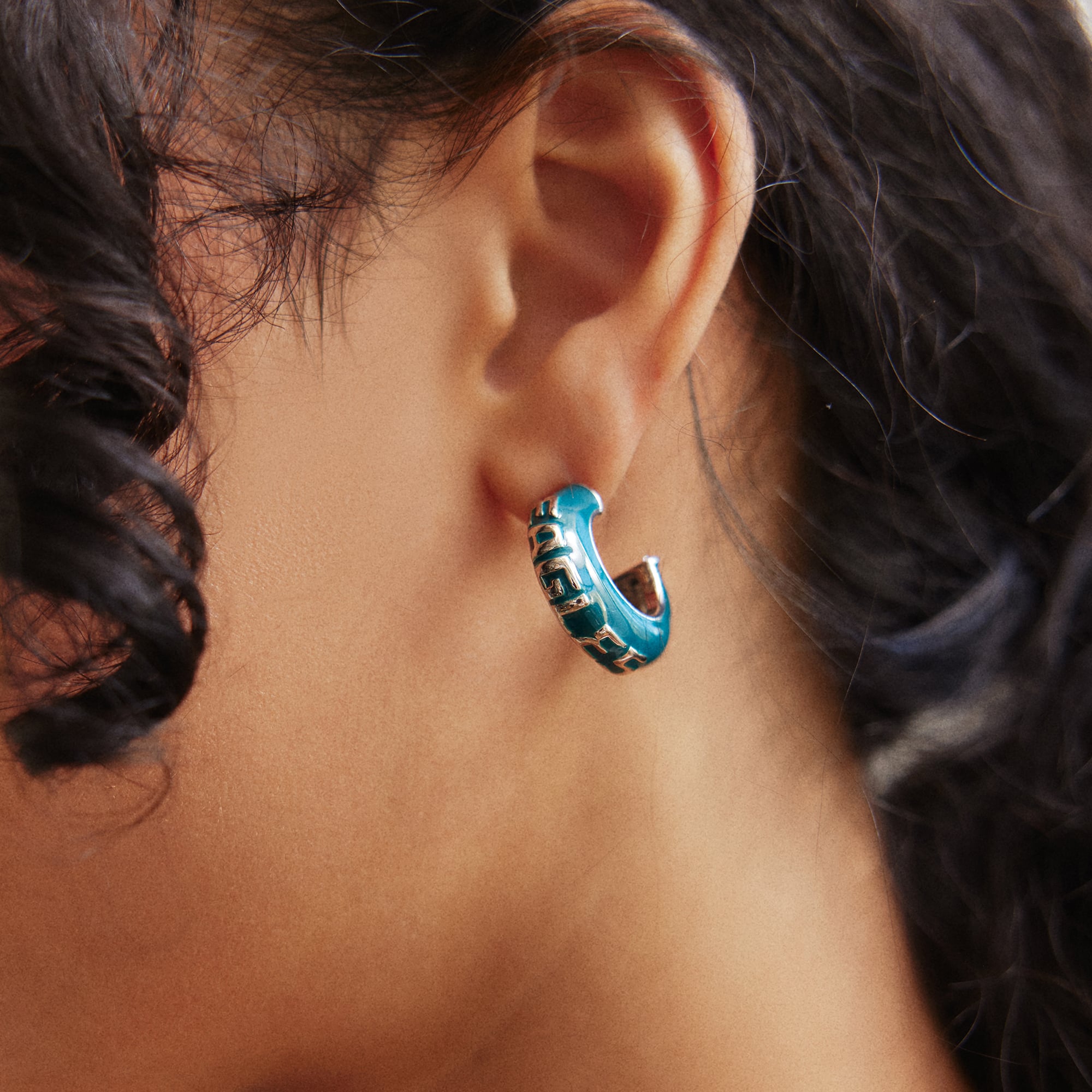 BaubleBar Philadelphia Eagles Puffy Enamel Hoop Earrings
