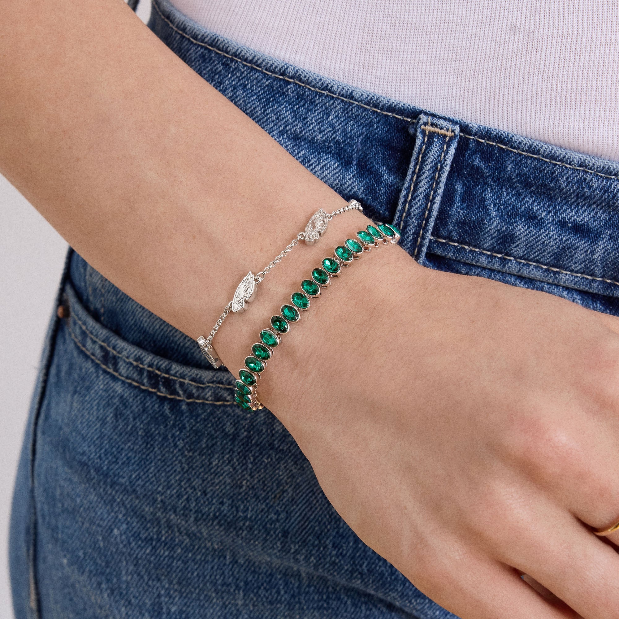 BaubleBar Philadelphia Eagles Set of Two Tennis Bracelets