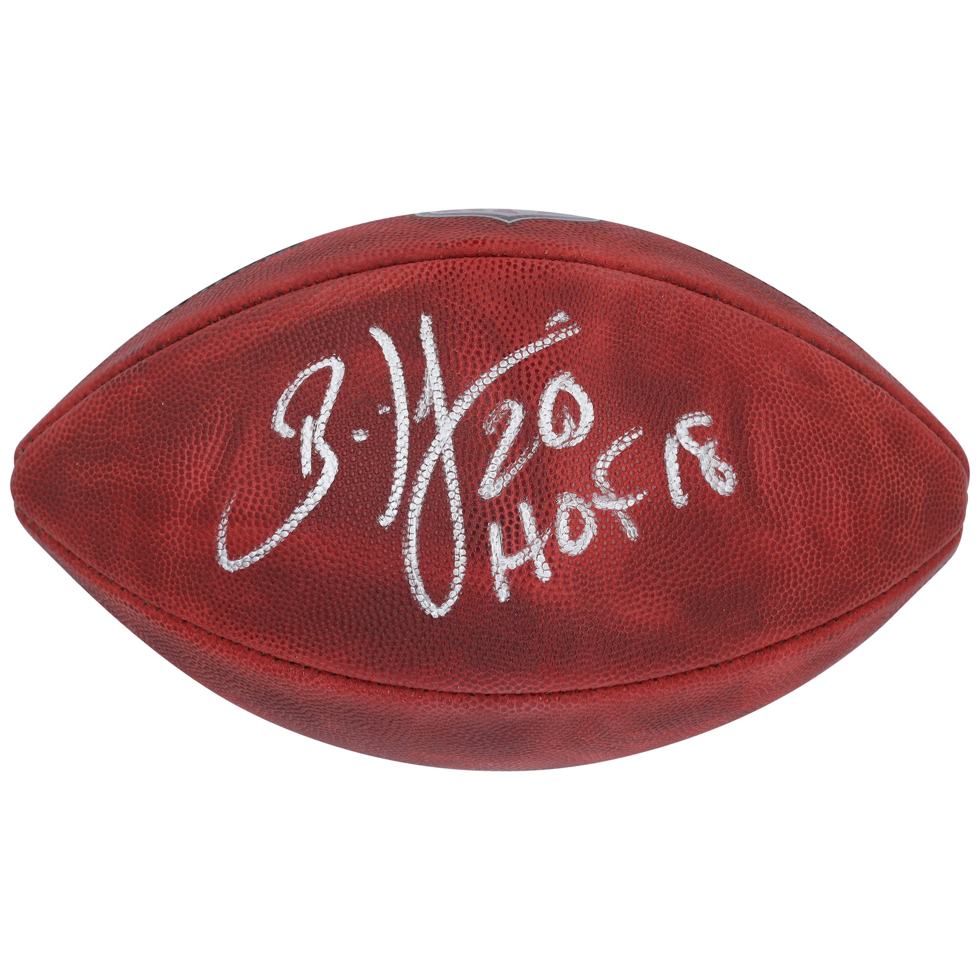 Ballon de football Duke en couleur autographié par Brian Dawkins des Philadelphia Eagles avec l'inscription « HOF 18 »