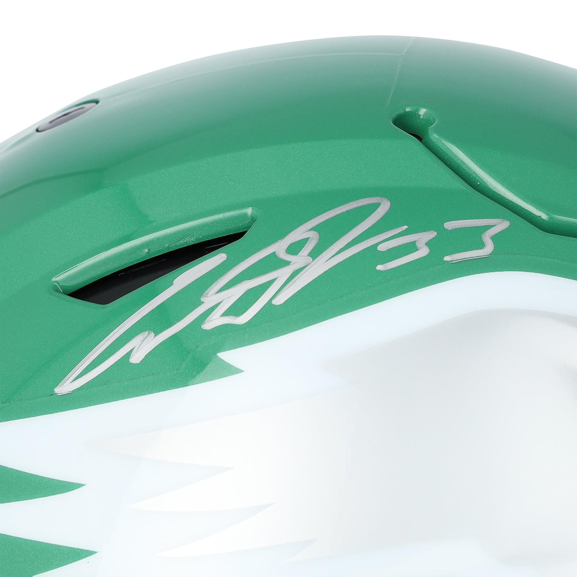 Casque Riddell Speed ​​Flex Authentic vert Kelly, autographié par Cooper DeJean des Eagles de Philadelphie