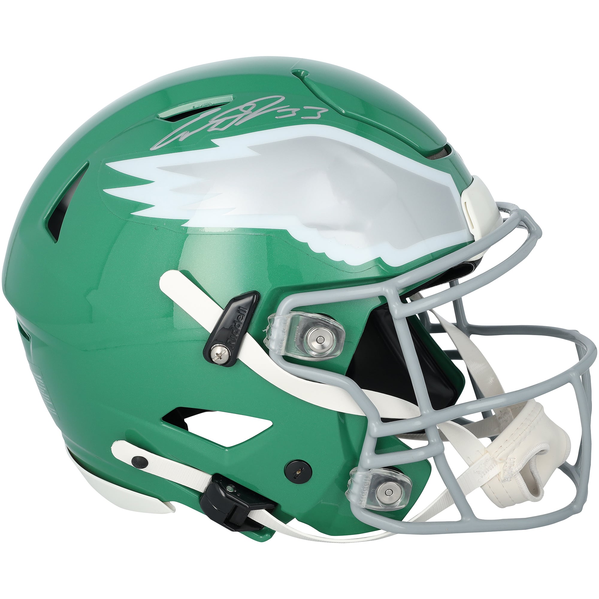 Casque Riddell Speed ​​Flex Authentic vert Kelly, autographié par Cooper DeJean des Eagles de Philadelphie