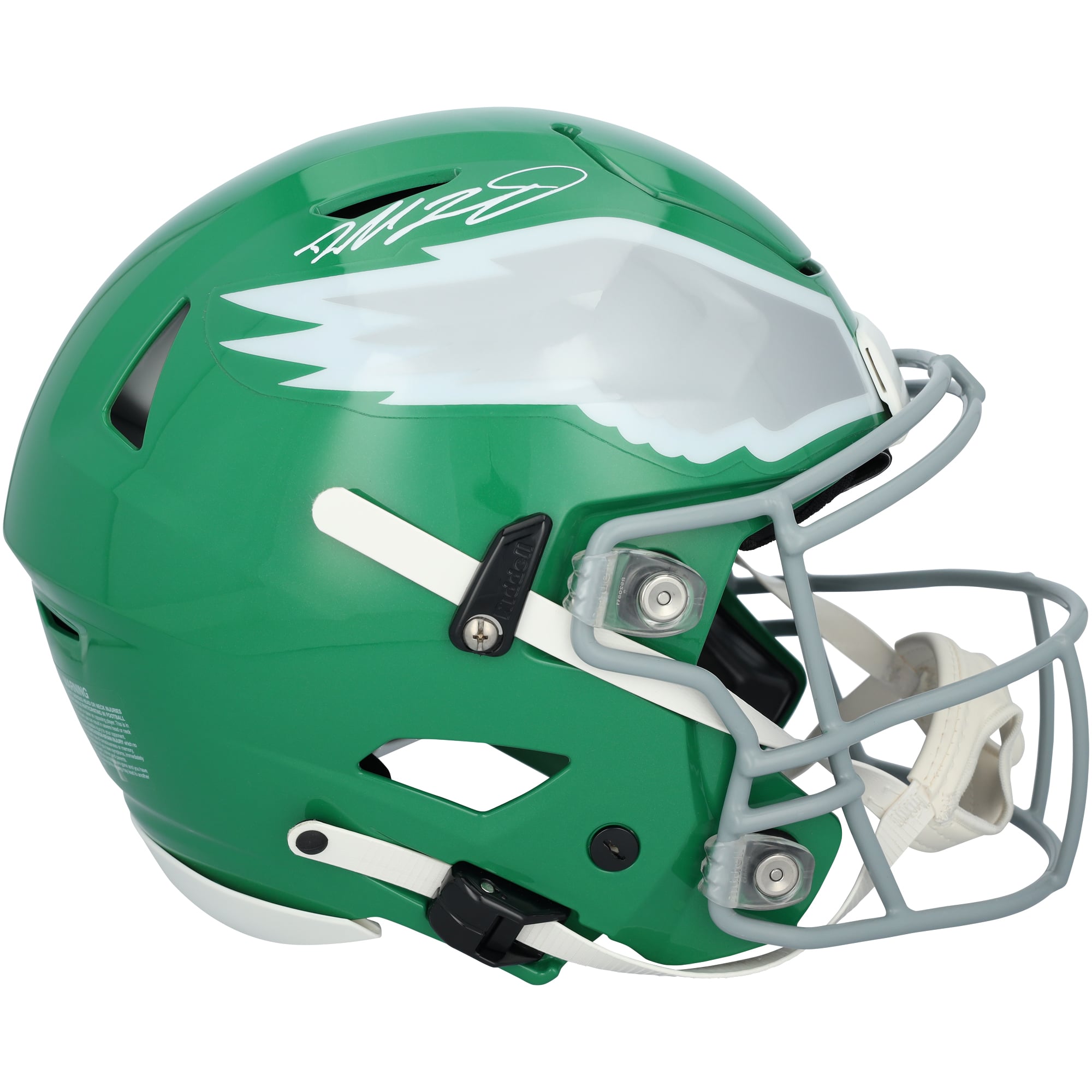 Casque Riddell Speed ​​Flex authentique vert Kelly, autographié par Dallas Goedert, des Eagles de Philadelphie