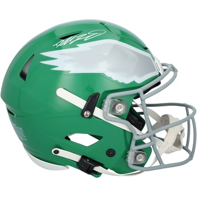 Dallas Goedert Philadelphia Eagles Autographed Fanatics Authentic Riddell Kelly Green Speed Flex Authentic Helmet  