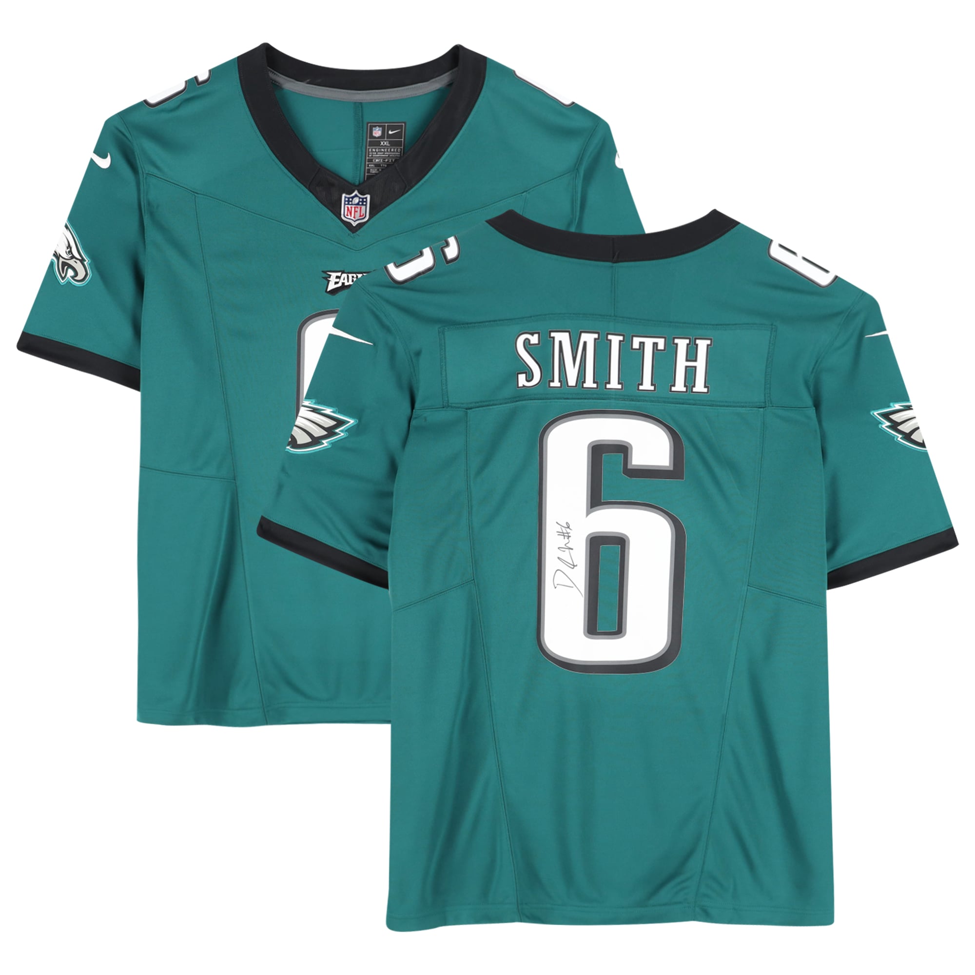 DeVonta Smith Philadelphia Eagles Autographed Midnight Green Nike Limited Jersey