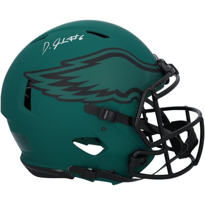 devonta smith helmet type Signed Philadelphia Eagles Salute 2024 Mini Football Hel RSA The commemorative helmet DeVonta Smith Philadelphia Eagles Autographed