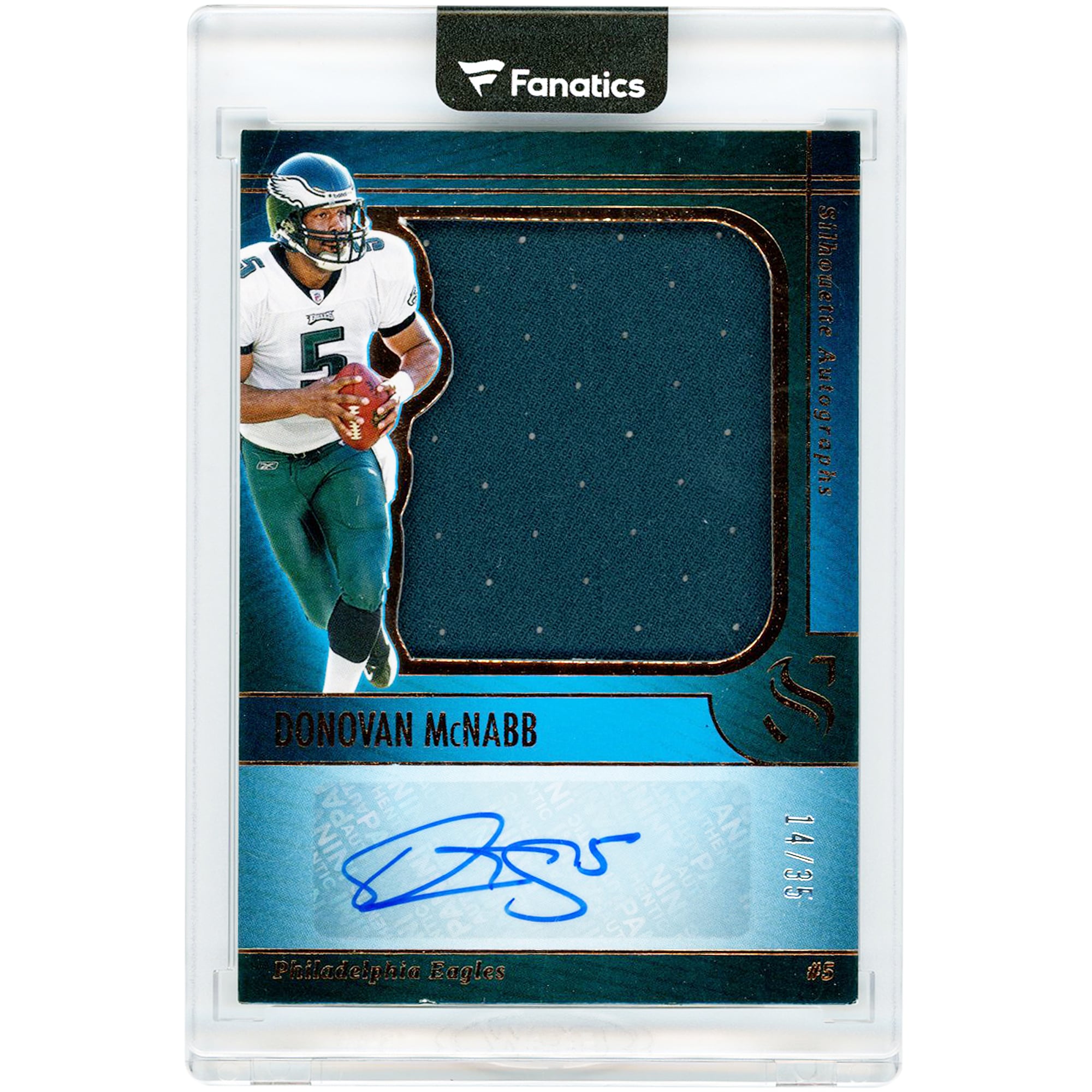 Carte autographiée de Donovan McNabb (Philadelphia Eagles) 2025 Panini Silhouette Bronze #SA-DMB #14/35