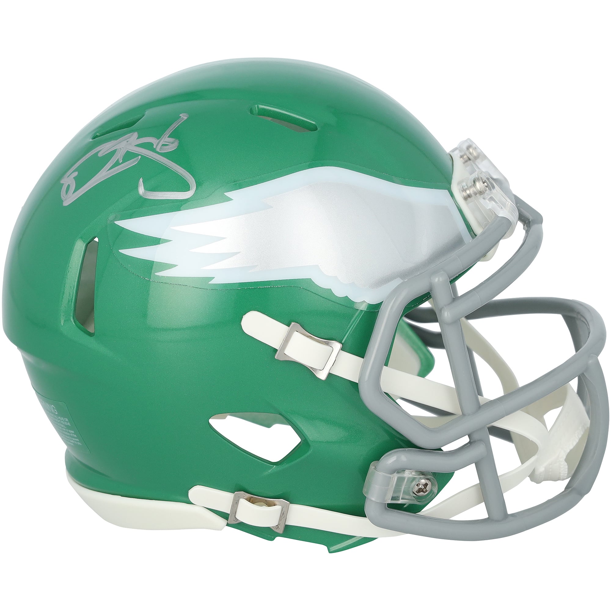 Mini-casque Riddell vert Kelly Speed ​​autographié par Donovan McNabb, joueur des Eagles de Philadelphie.