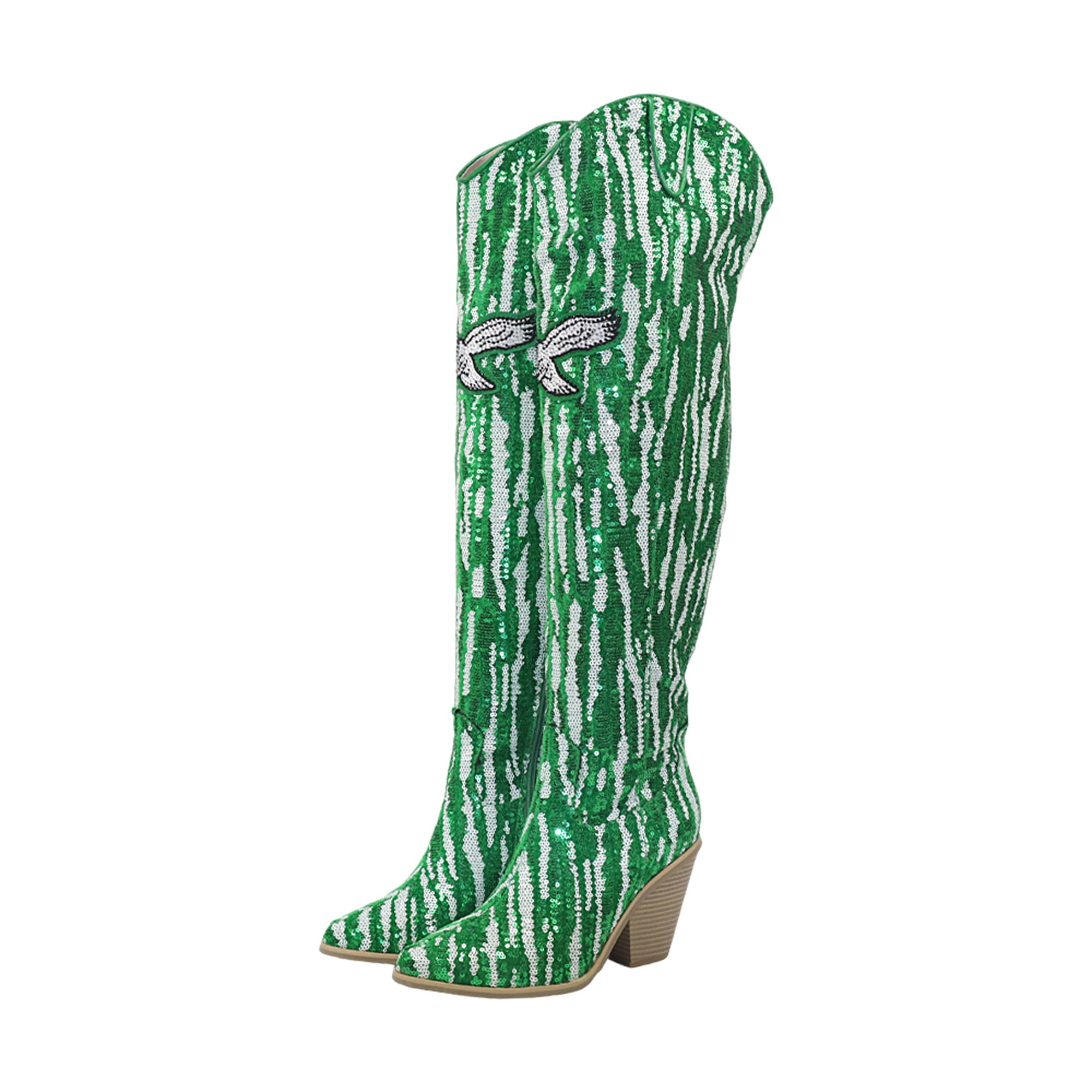 Bottes cuissardes à sequins bicolores FABGATING de Cuce Philadelphia Eagles