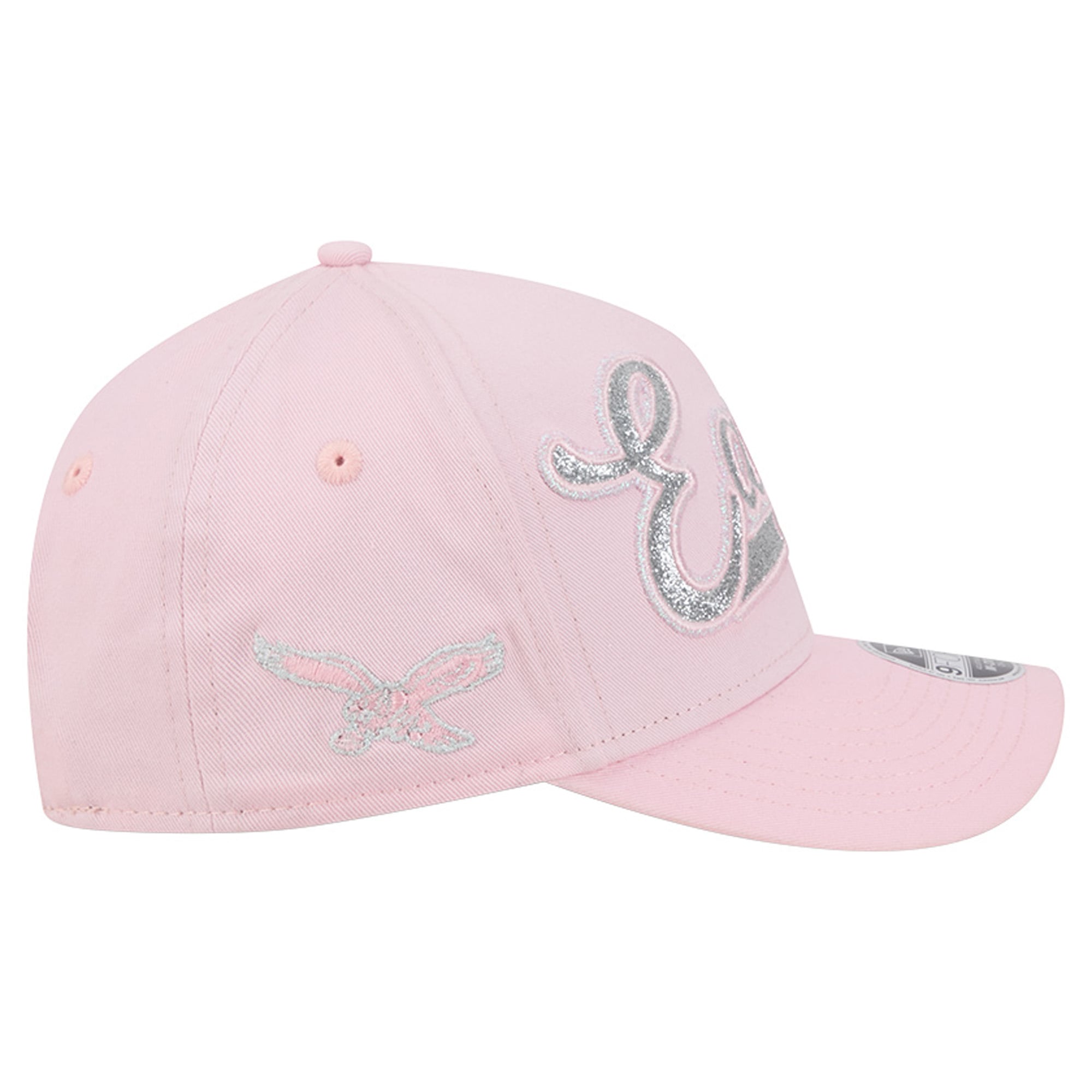 Casquette ajustable New Era rose Philadelphia Eagles Throwback Glitz A-Frame 9FORTY pour filles