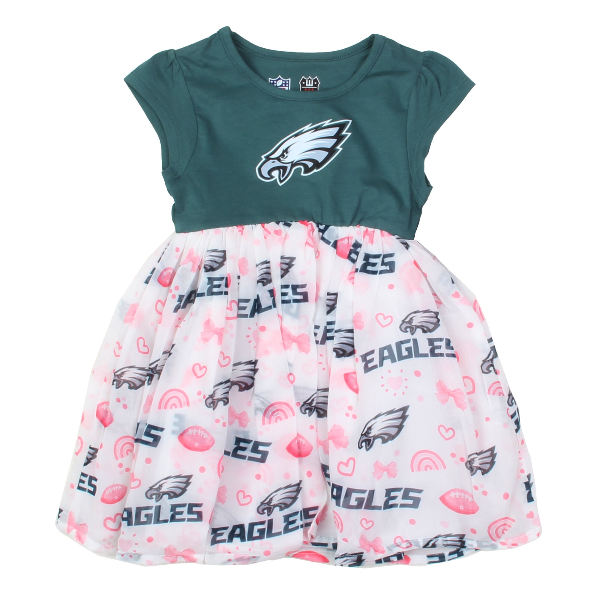 Robe de princesse vert nuit Wes & Willy Philadelphia Eagles pour petites filles