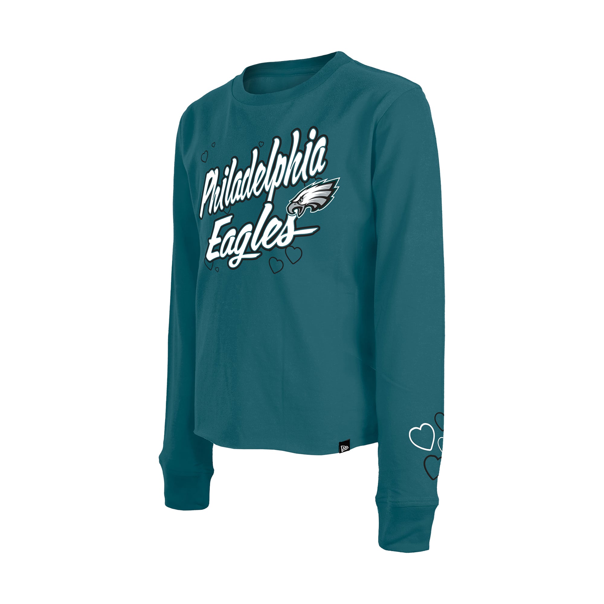 T-shirt à manches longues New Era Midnight Green Philadelphia Eagles pour filles et jeunes