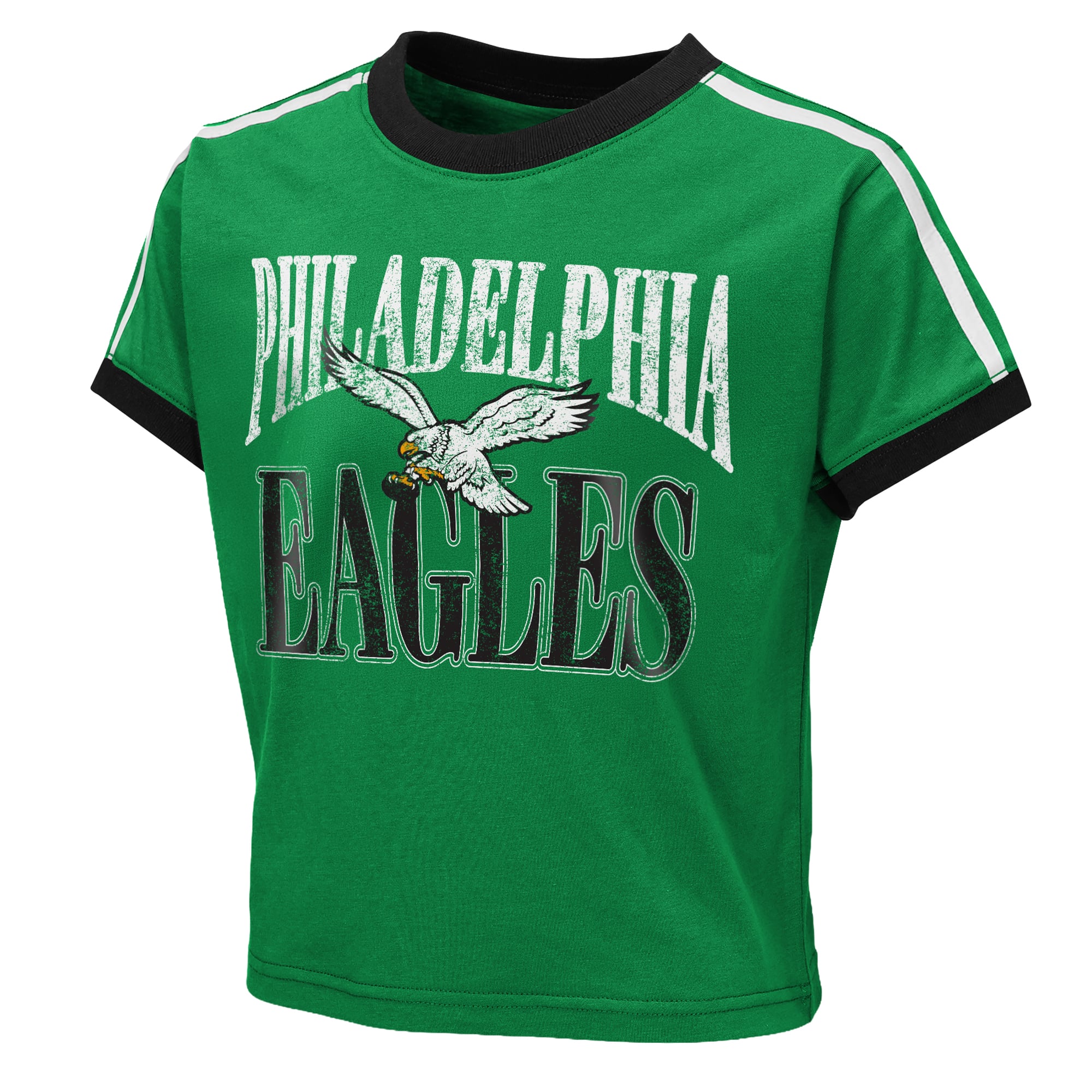 T-shirt court à col rond pour bébé « Hail Mary » de la marque Erin Andrews, couleur vert Kelly, porté par les Eagles Philadelphie.
