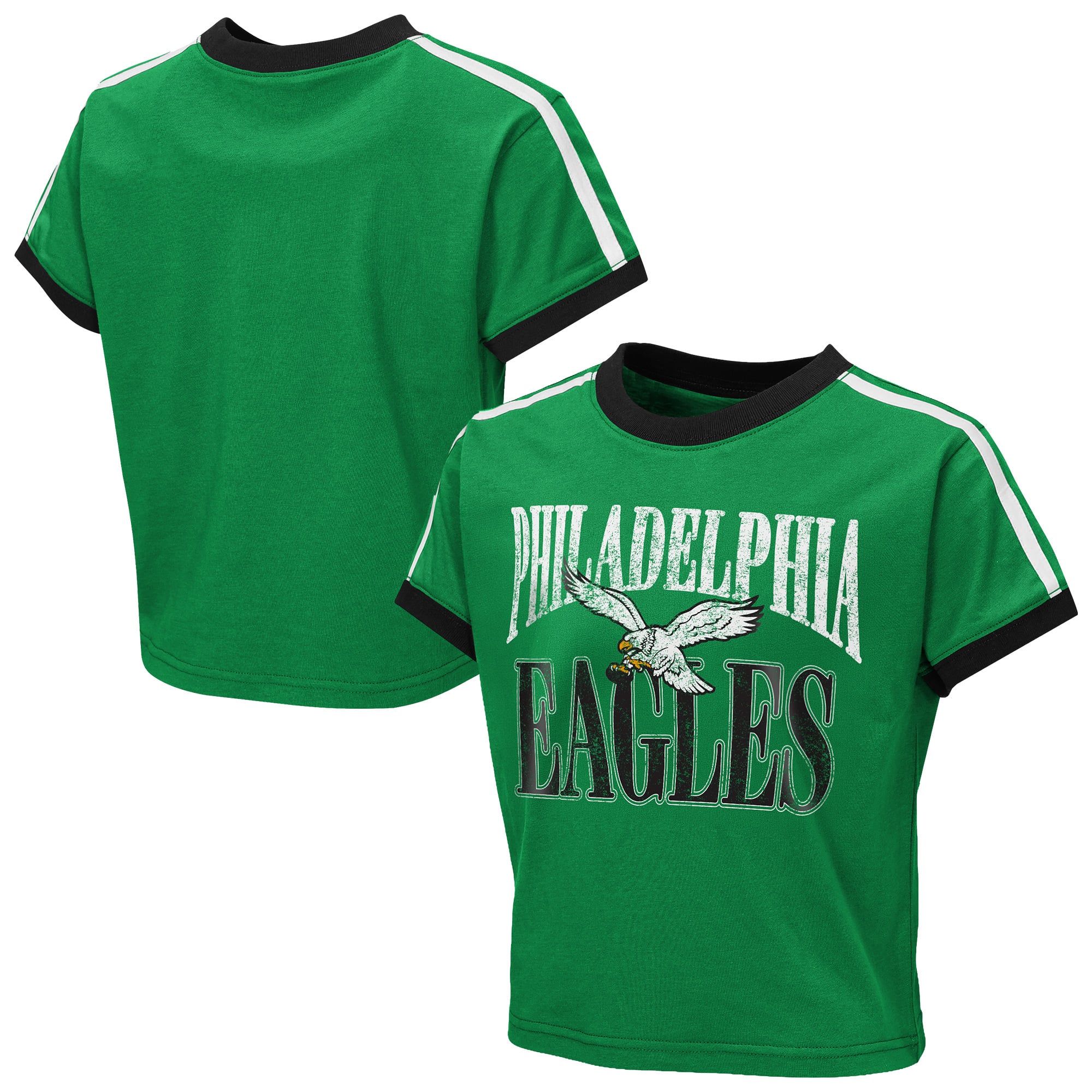 T-shirt court à col rond pour bébé « Hail Mary » de la marque Erin Andrews, couleur vert Kelly, porté par les Eagles Philadelphie.