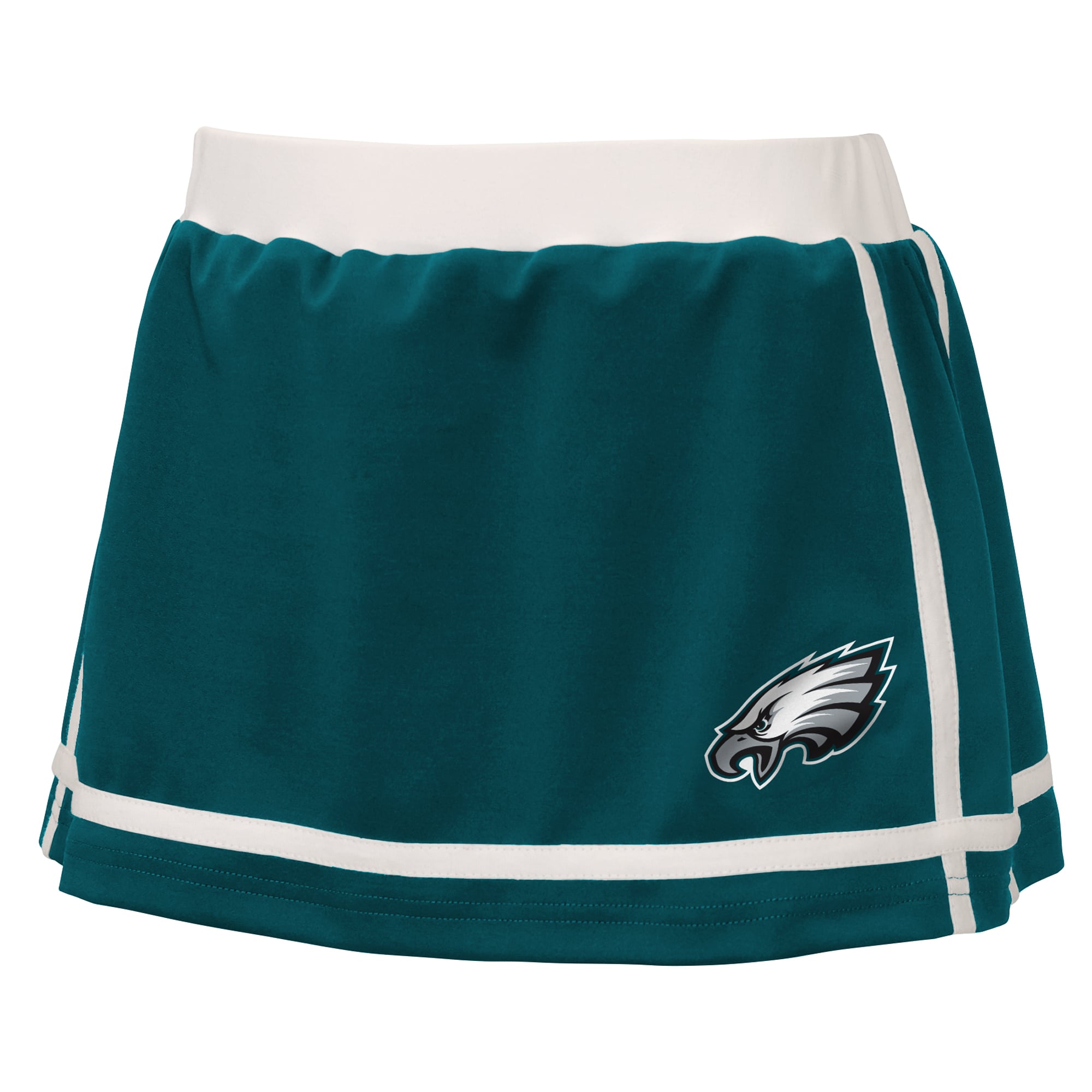 Jupe-short rayée vert nuit des équipes spéciales Eagles de Philadelphie, par Erin Andrews, pour jeunes filles