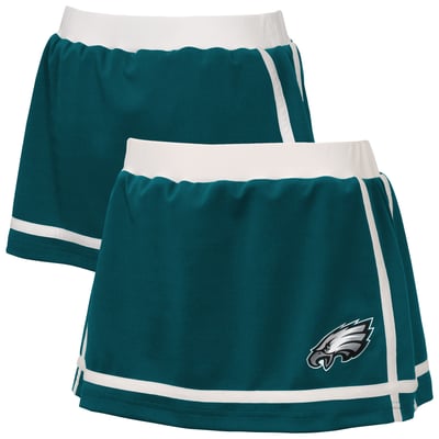  Philadelphia Eagles WEAR by Erin Andrews Girls Youth Special Teams Striped Skort - Midnight Green
