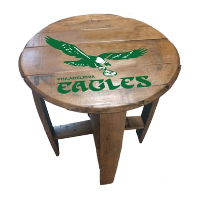 Philadelphia Eagles Imperial Throwback Logo Oak Barrel Table