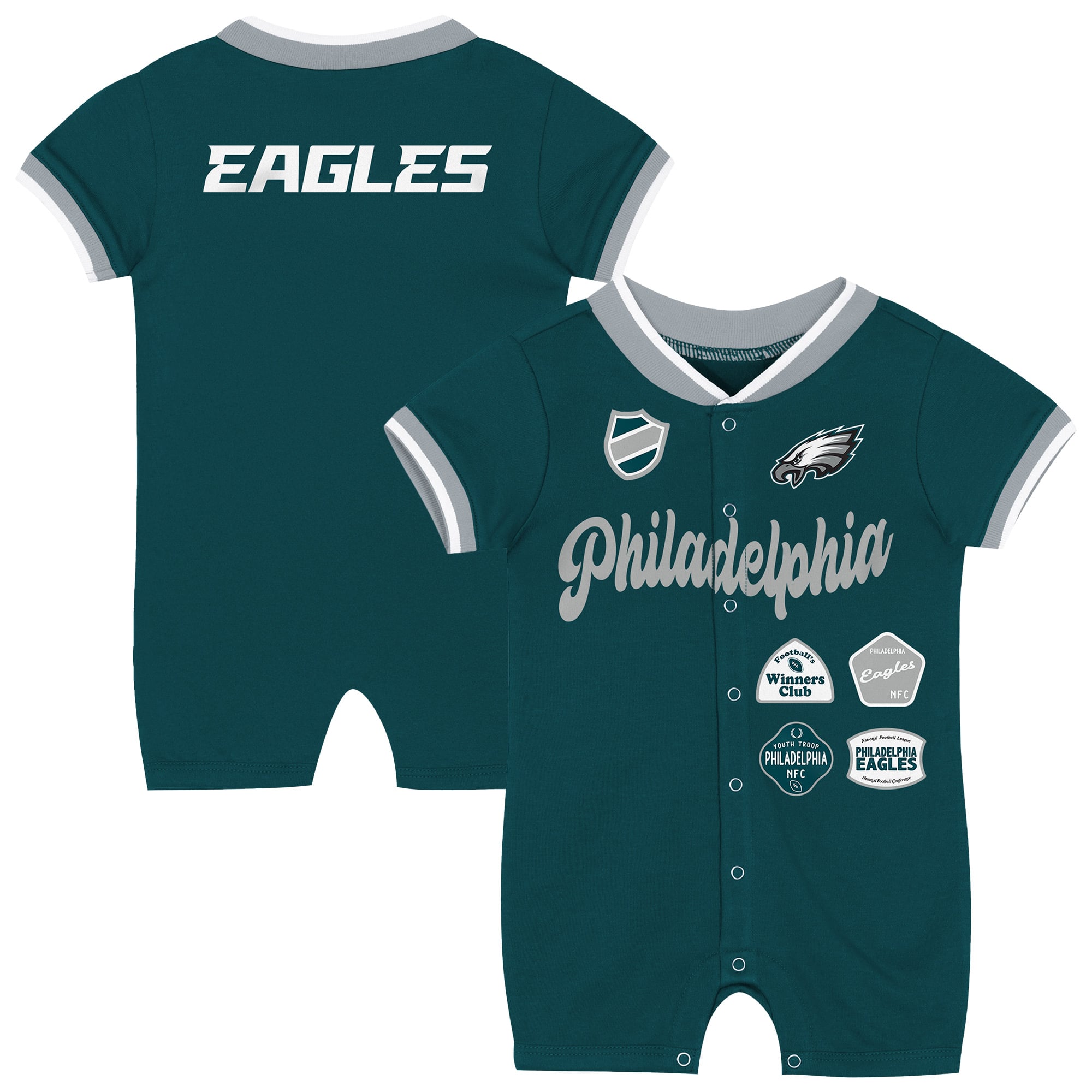 Infant Outerstuff Midnight Green Philadelphia Eagles Pinch Romper