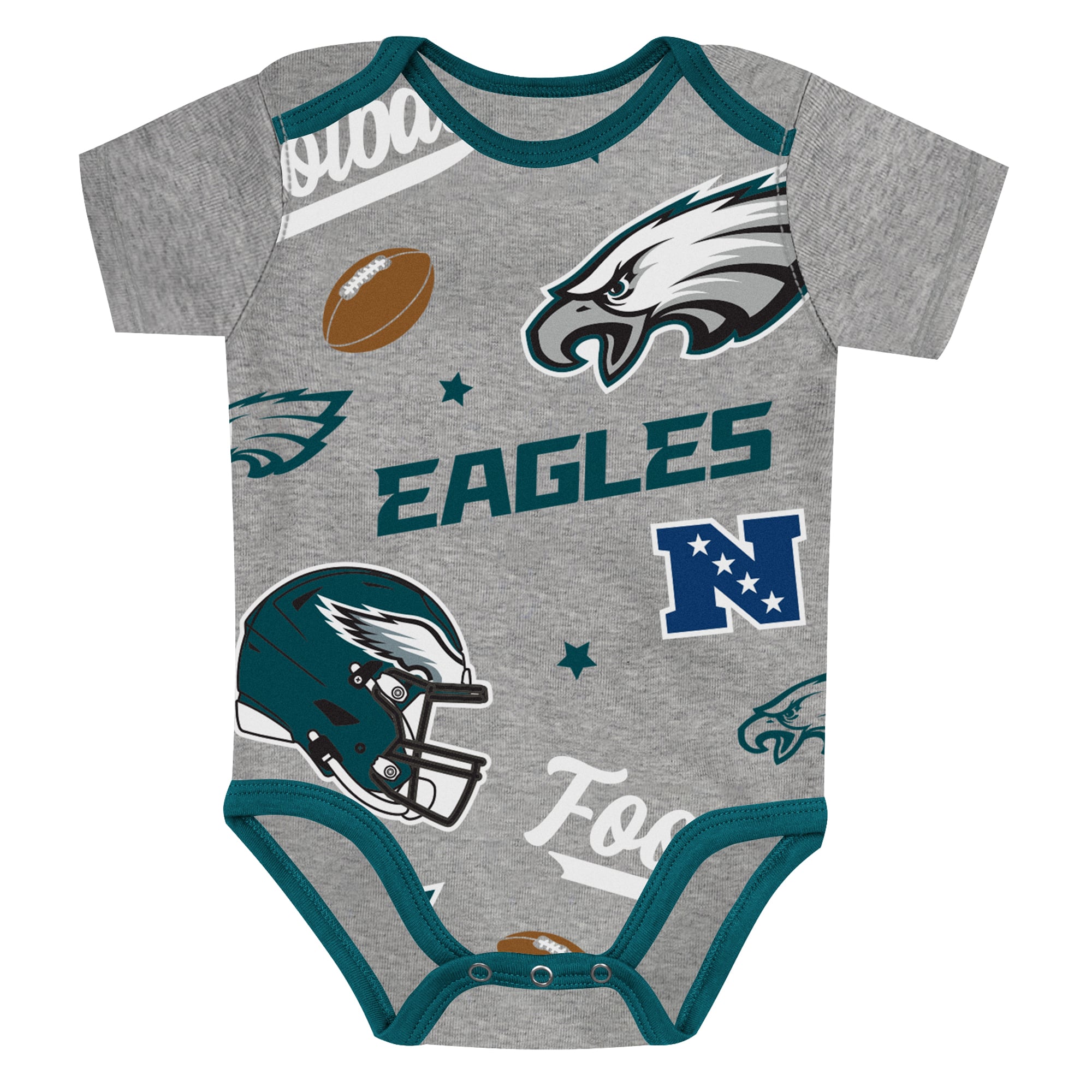 Ensemble de body 3 pièces pour bébé Outerstuff Philadelphia Eagles, premier choix la ronde
