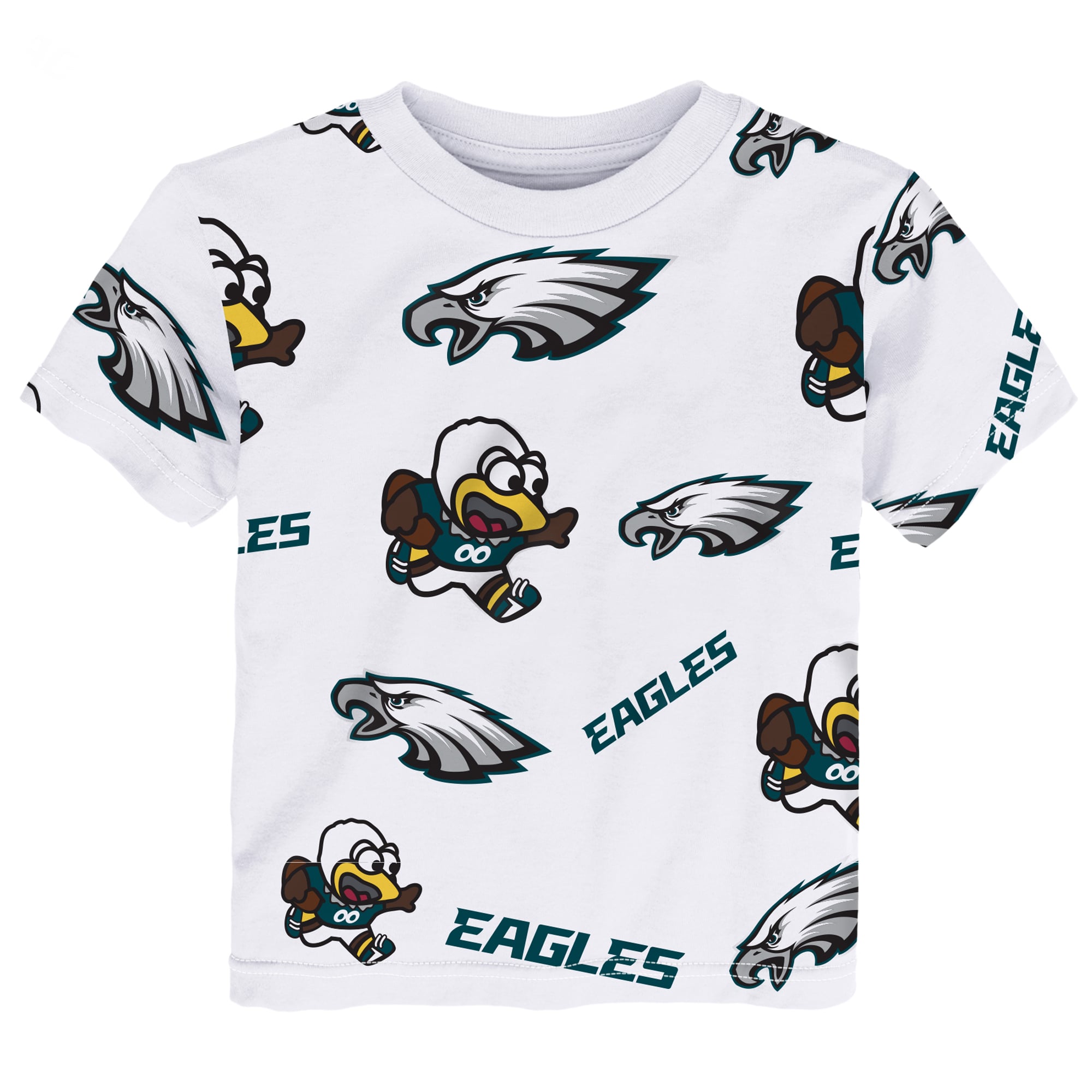 T-shirt de jeu blanc pour bébé Outerstuff à l'effigie la mascotte des Eagles Philadelphie