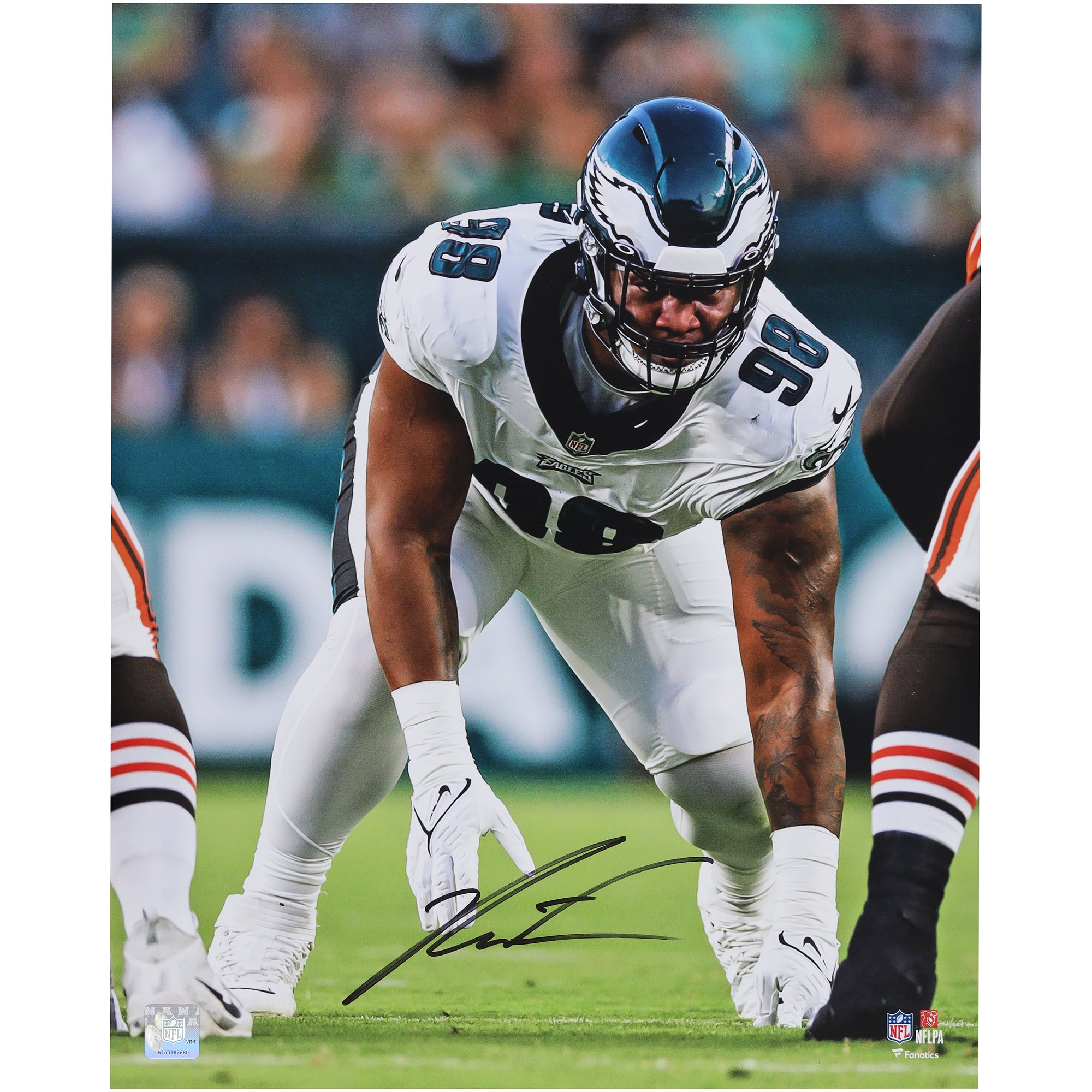 Photo dédicacée de Jalen Carter (Philadelphia Eagles) - 40 x 50 cm (sur la ligne défensive)