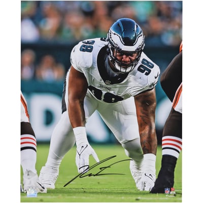 Jalen Carter Philadelphia Eagles Autographed Fanatics Authentic 16" x 20" On the Defensive Line Photograph