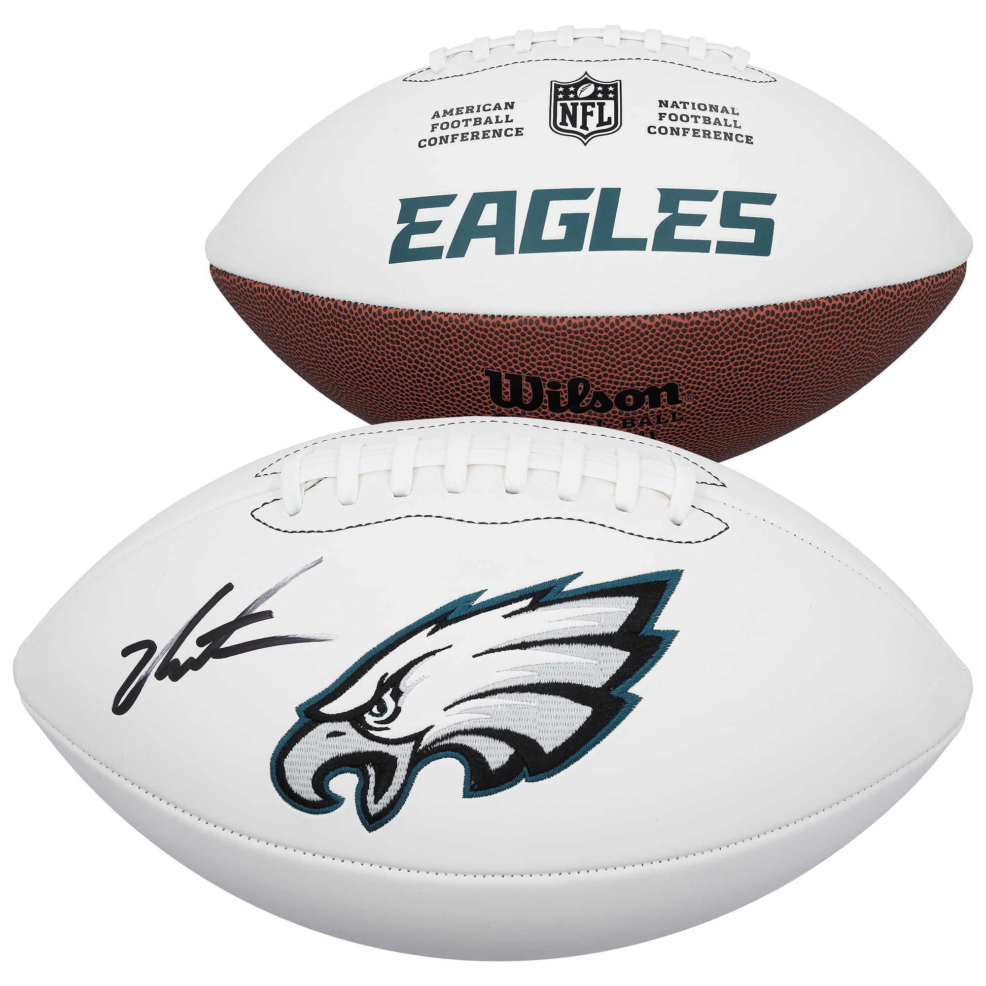 Jalen Carter Philadelphia Eagles Autographed Wilson White Panel Football