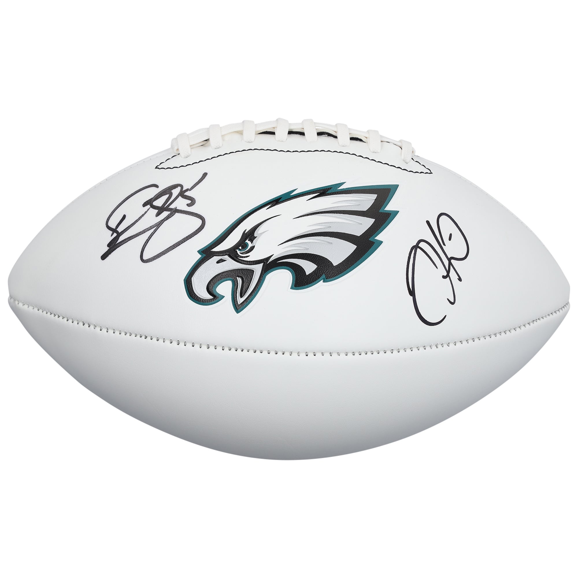 Jalen Hurts & Donovan McNabb Philadelphia Eagles Autographed Franklin White Panel Football
