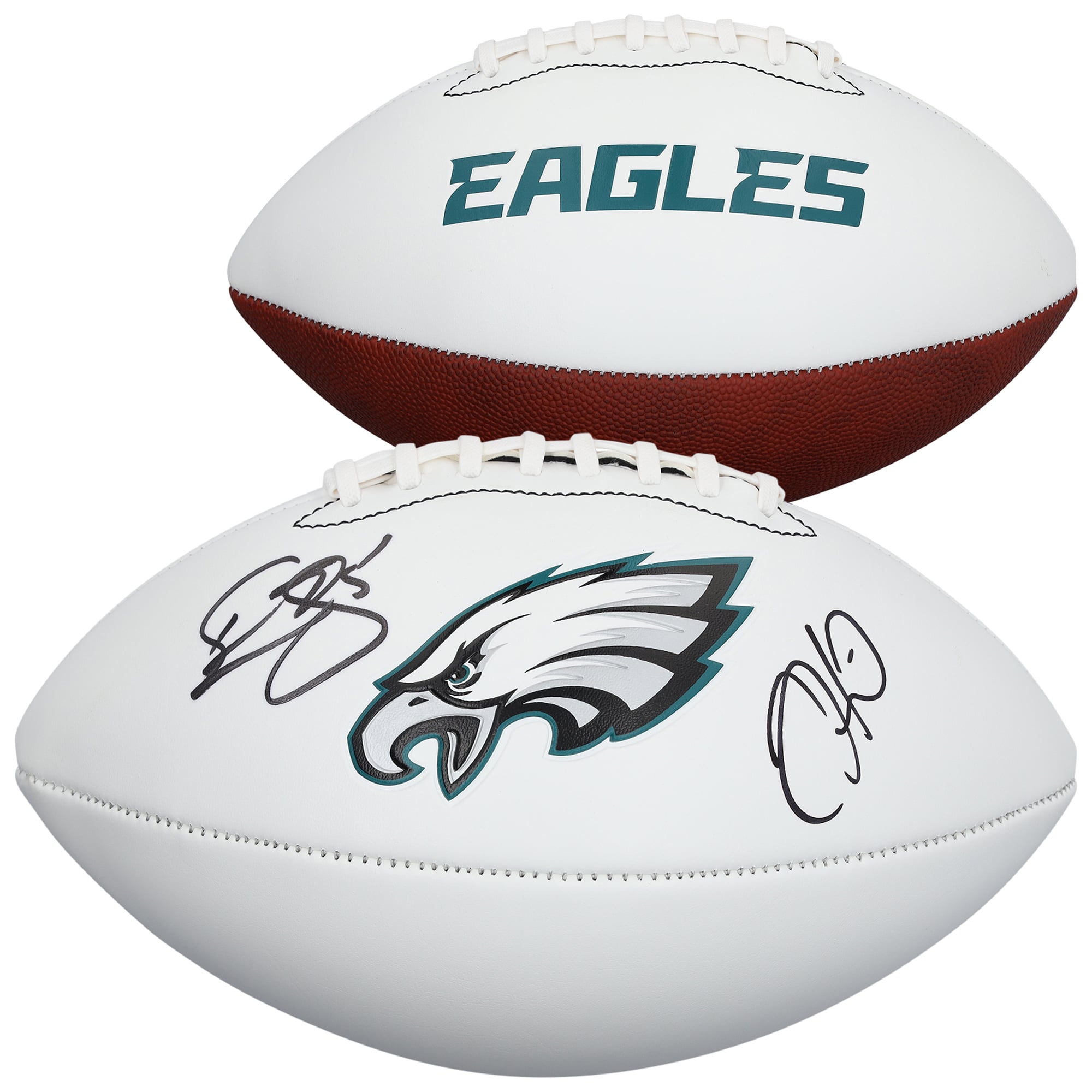 Jalen Hurts & Donovan McNabb Philadelphia Eagles Autographed Franklin White Panel Football