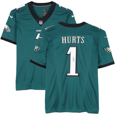 Jalen Hurts Philadelphia Eagles Autographed Fanatics Authentic Midnight Green Nike Limited Jersey