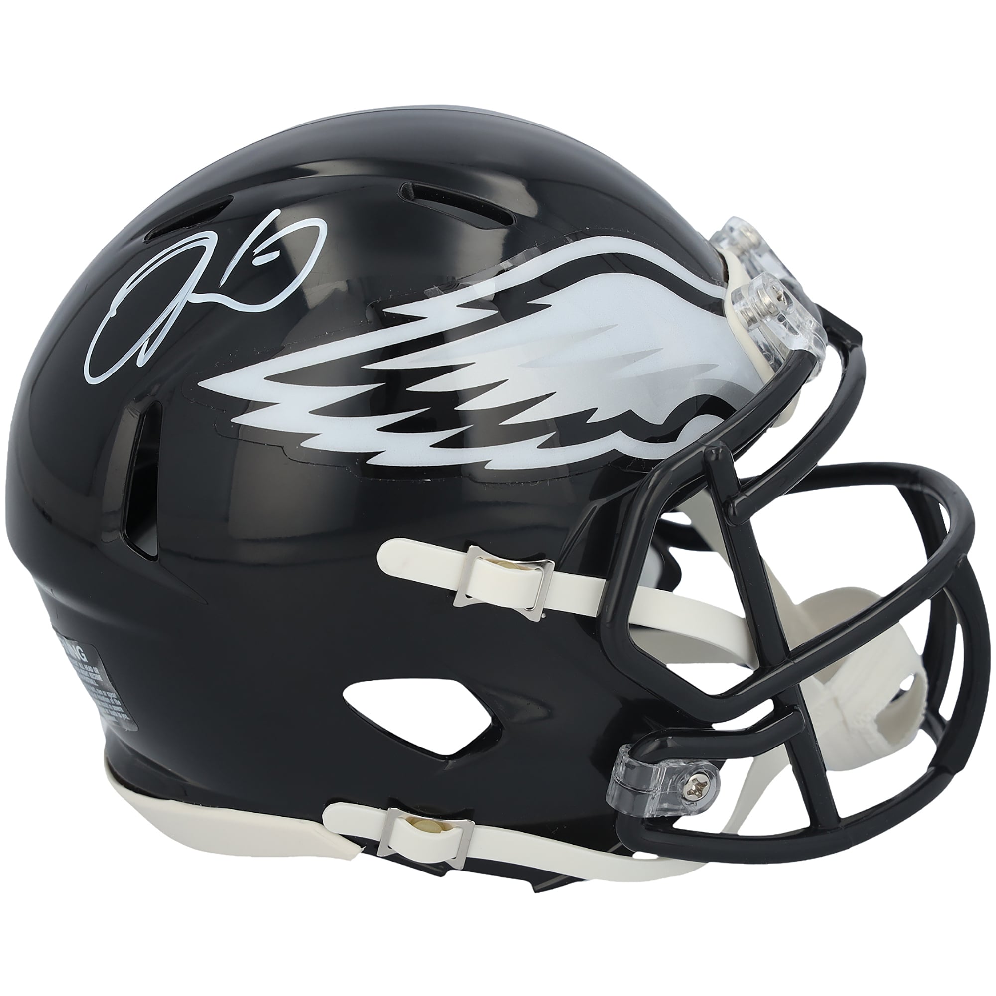 Jalen Hurts Philadelphia Eagles Autographié Riddell Black Alternate Speed ​​Mini Helmet