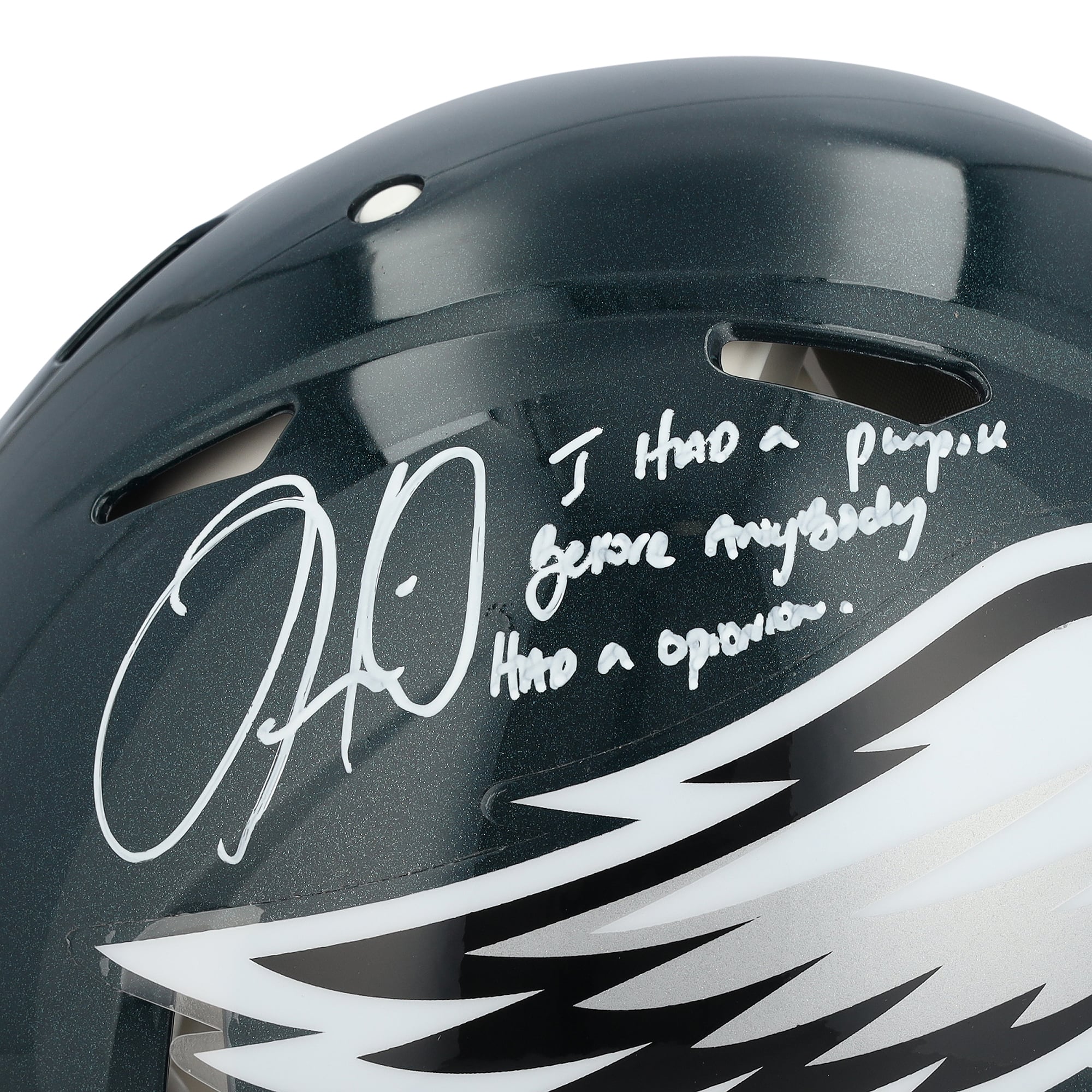 Casque Riddell Speed ​​Authentic autographié par Jalen Hurts (Eagles de Philadelphie) avec inscription - Édition limitée n° 10/10
