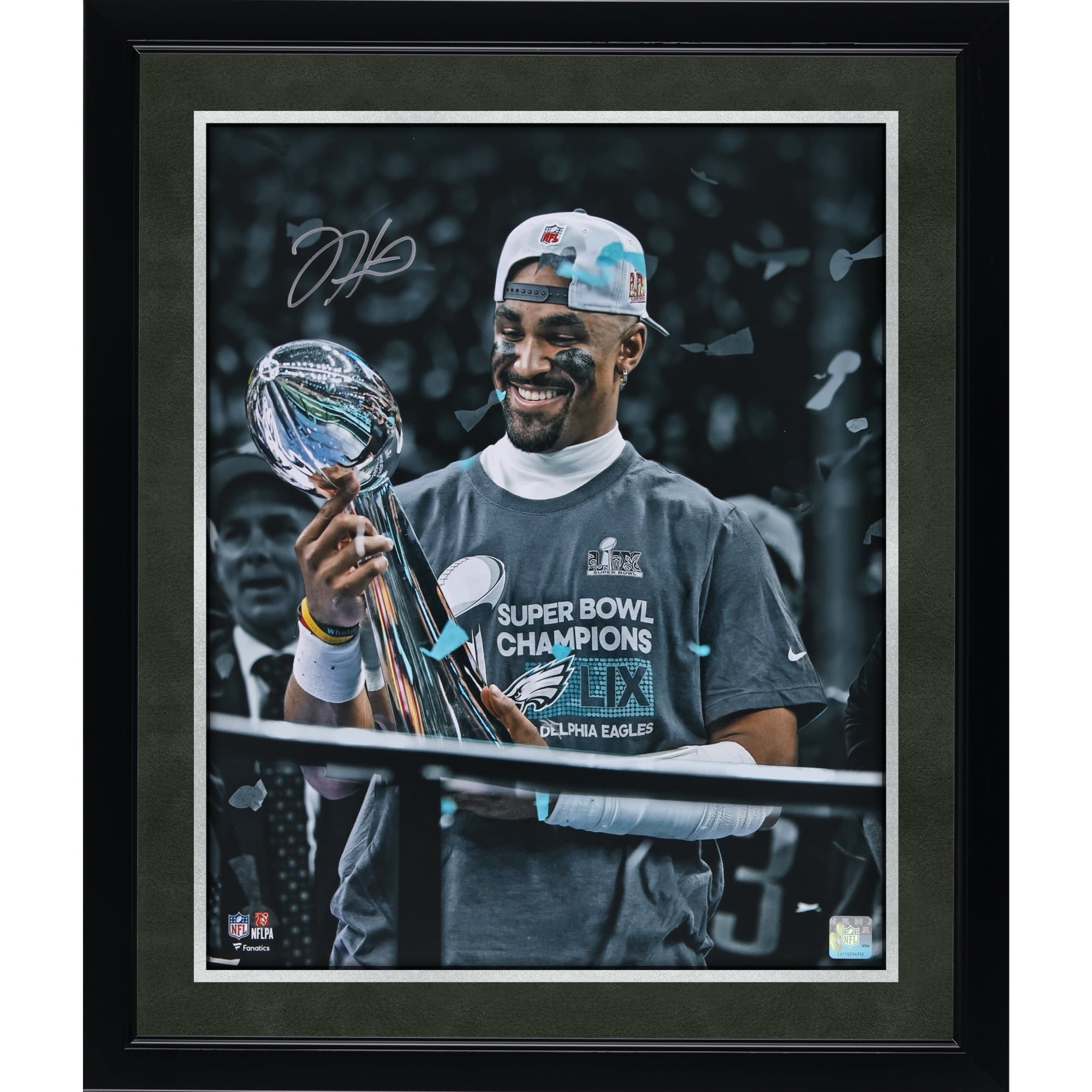 Jalen Hurts Philadelphia Eagles Autographed Super Bowl LIX Champions 16" x 20" Photograph