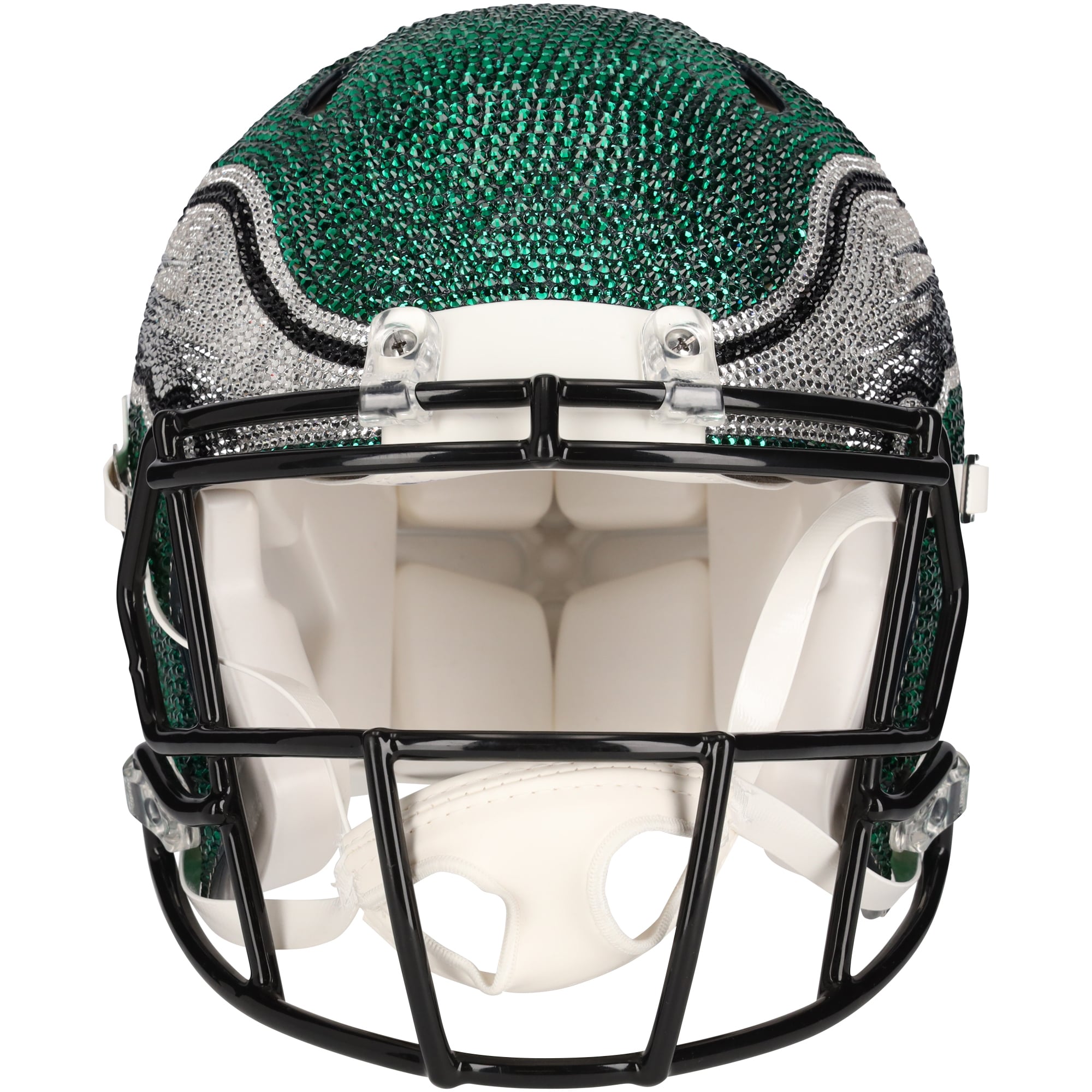 Jalen Hurts Philadelphia Eagles Autographed Swarovski Crystal Riddell Speed Authentic Helmet - Art by Rock On Sports