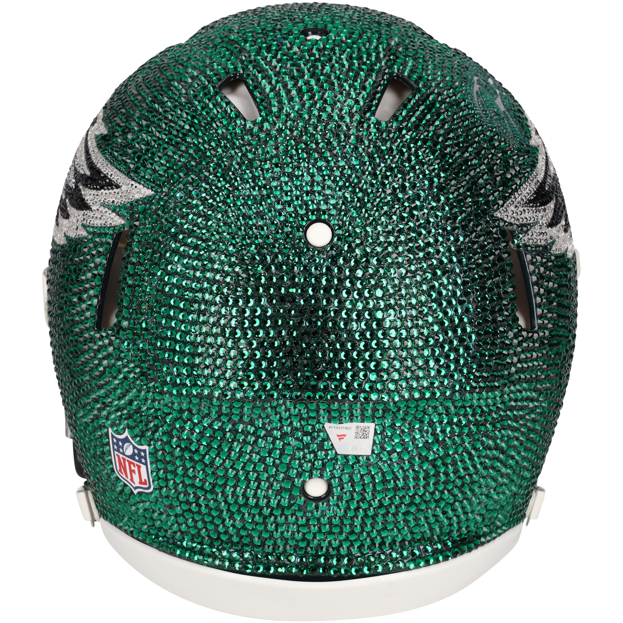 Jalen Hurts Philadelphia Eagles Autographed Swarovski Crystal Riddell Speed Authentic Helmet - Art by Rock On Sports