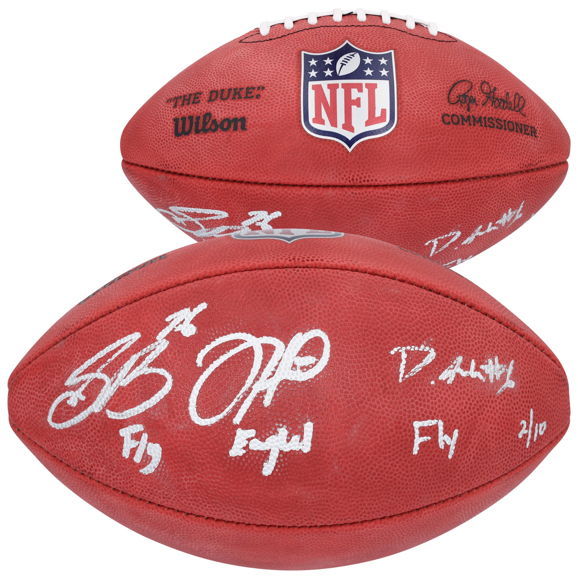 Jalen Hurts, Saquon Barkley and Devonta Smith Philadelphia Eagles Autographed Duke Full Color Football with "Fly Eagles Fly" Inscription - Limited Edition of 10