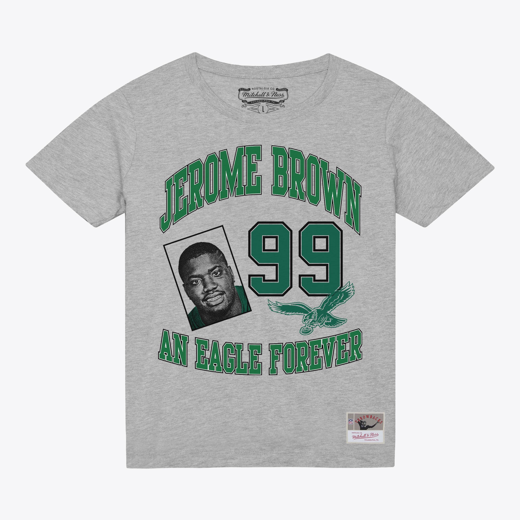 Jerome Brown Philadelphia Eagles Heather Gray Eagle Forever T-Shirt