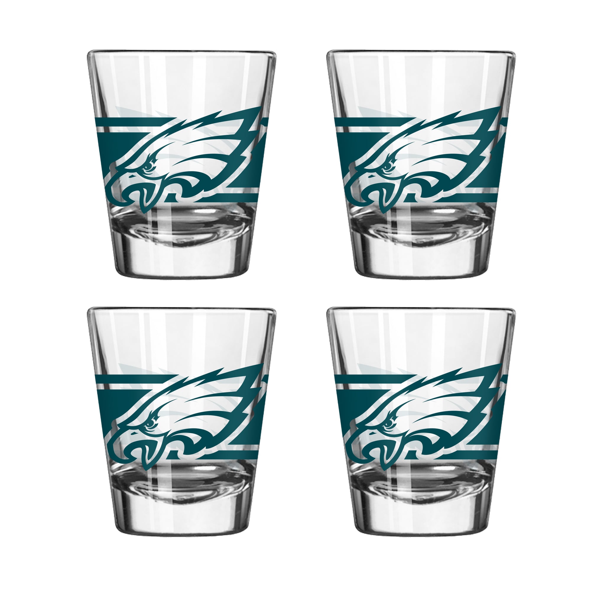 Logo Brands Philadelphia Eagles Four-Piece Stripe Shot Glass Set