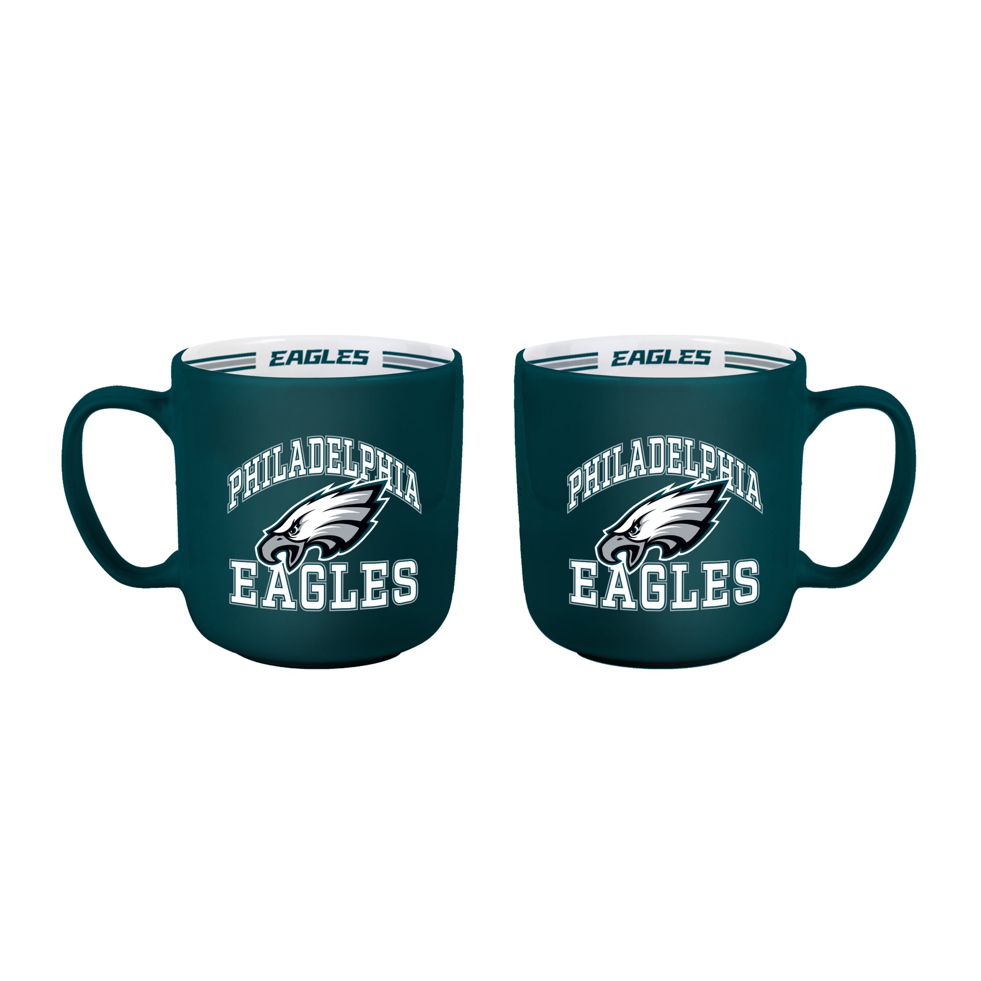 Ensemble de deux tasses rayées de 44 cl (15 oz) Logo Brands Philadelphia Eagles