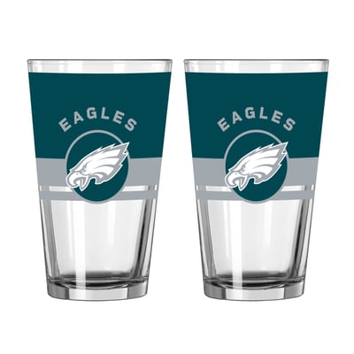 Philadelphia Eagles Logo Brands Two-Piece 16oz. Horizon Pint Glass Set